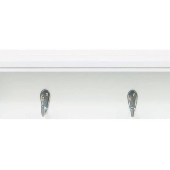 kieragrace (FN00395-9) Finley 24" Wall Shelf with 3 Metal Hooks in White finish - Picture 3 of 4